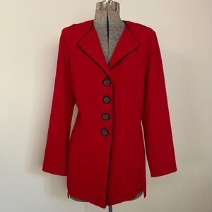 Brilliant scarlet tailored jacket by A'Gi Brooks